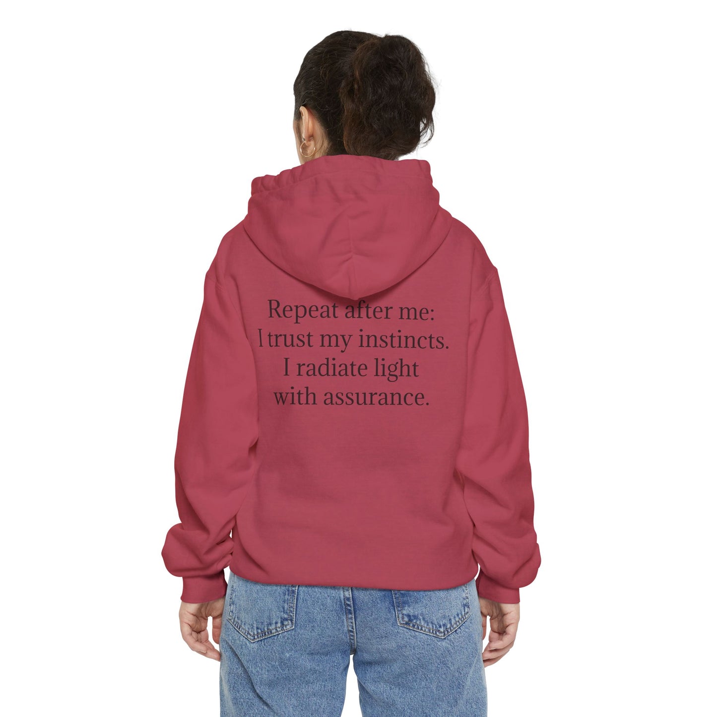 Quiet Confidence Hoodie — Minimalist Affirmation 'Trust Yourself' Jersey-Lined