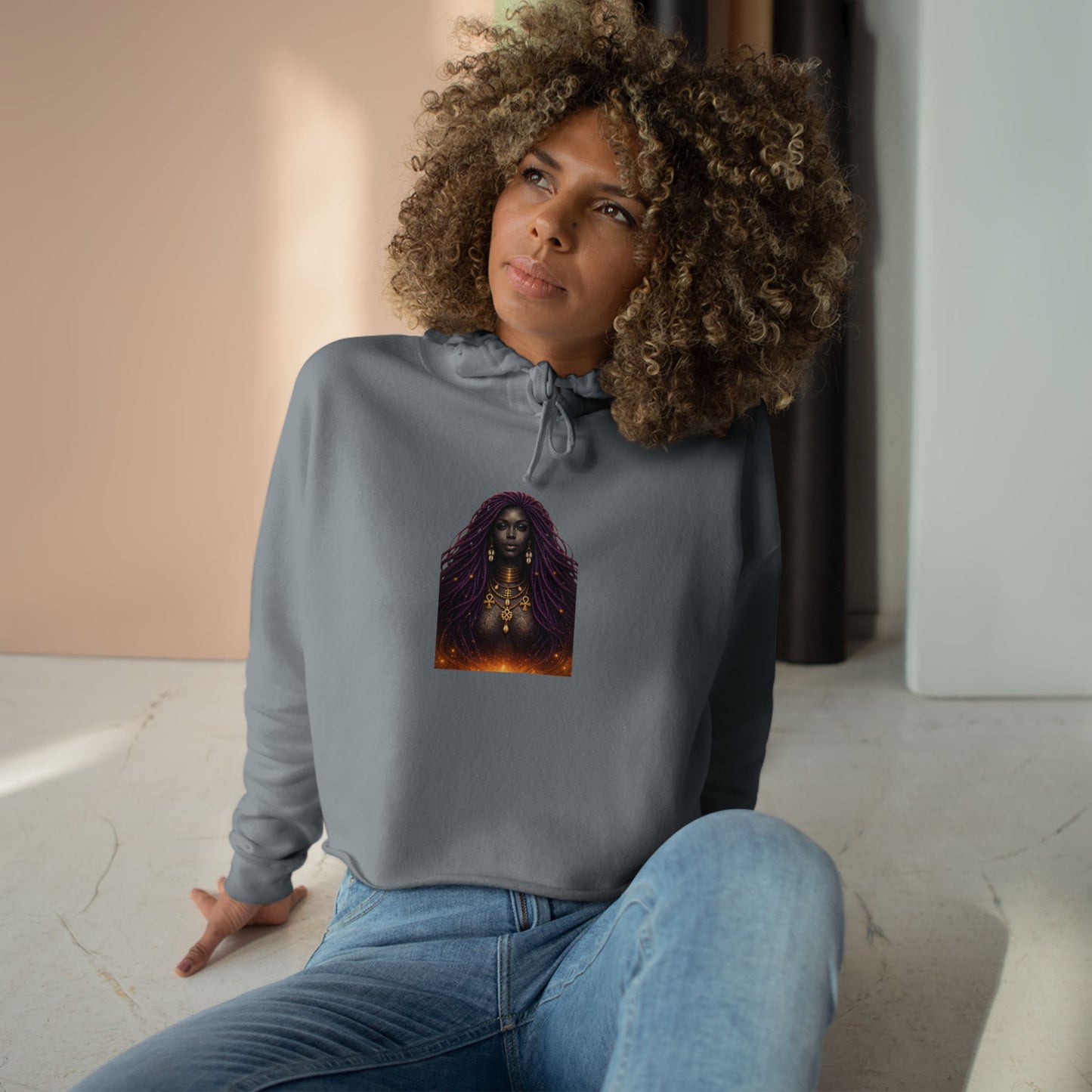 Quiet Confidence Crop Hoodie — Minimalist Affirmation 'Trust Yourself'