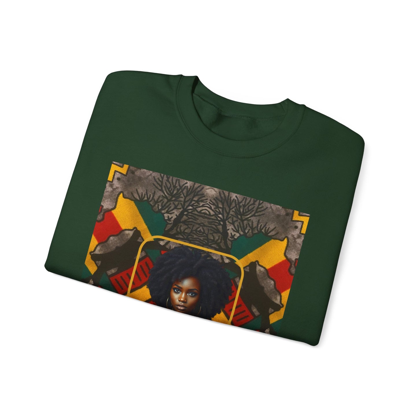 Regal Black Beauty Sweatshirt - Bold Afrocentric Empowerment Design