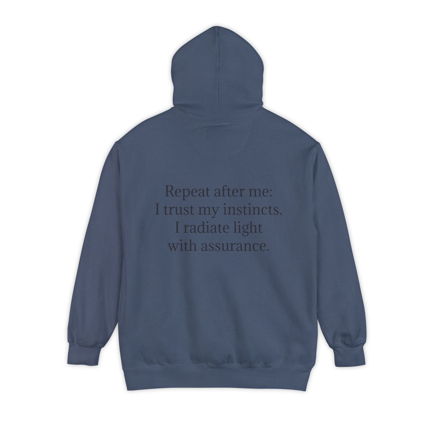 Quiet Confidence Hoodie — Minimalist Affirmation 'Trust Yourself' Jersey-Lined