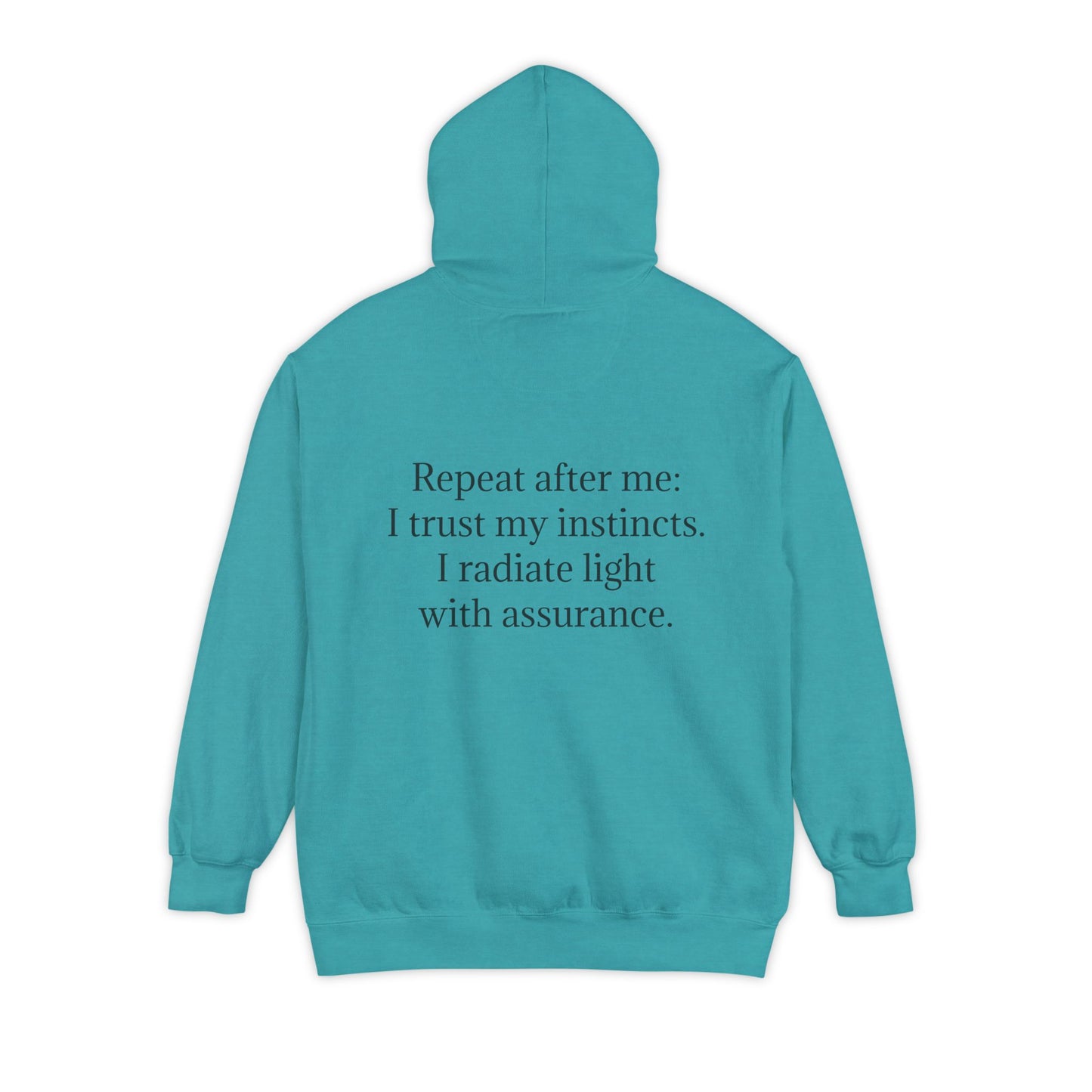 Quiet Confidence Hoodie — Minimalist Affirmation 'Trust Yourself' Jersey-Lined