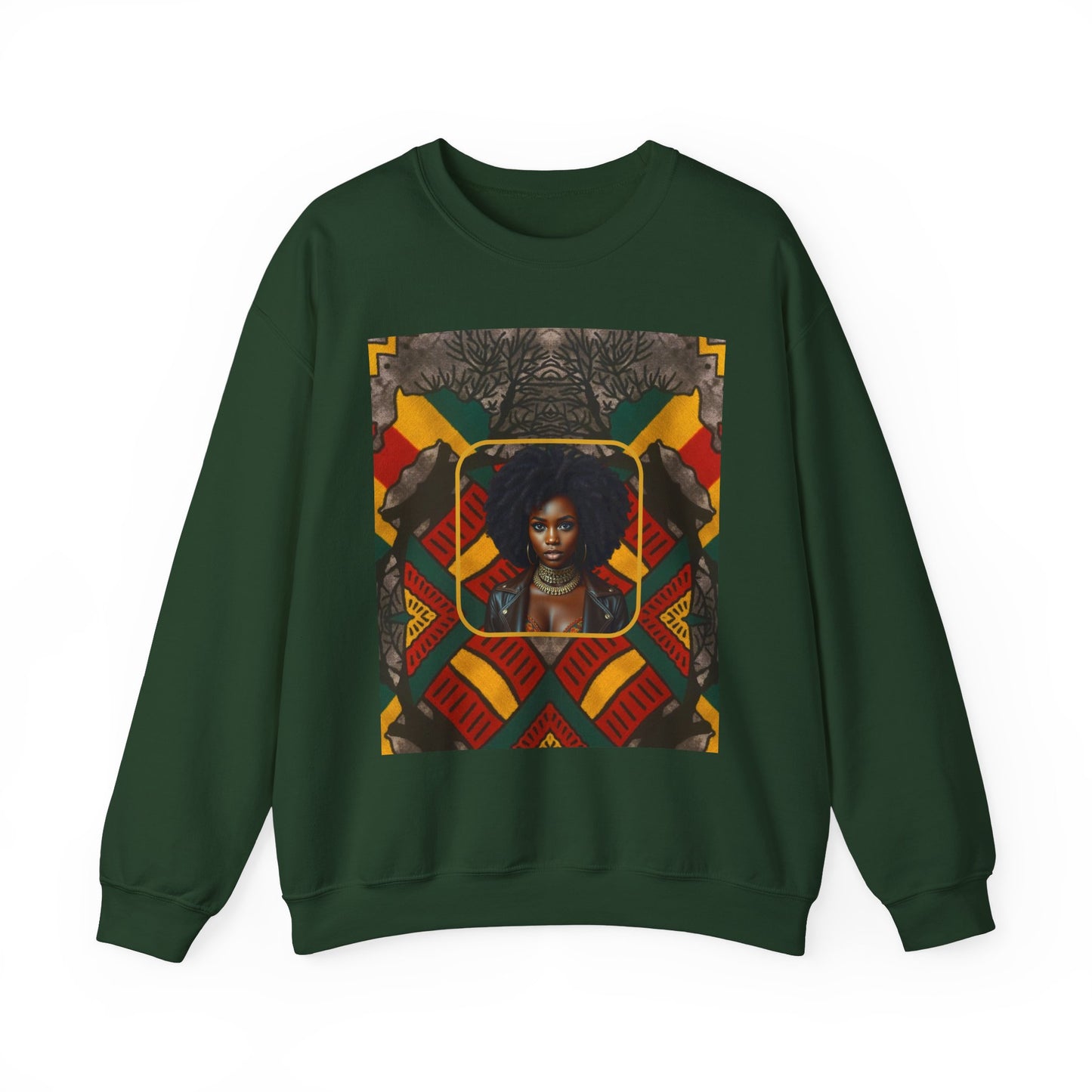 Regal Black Beauty Sweatshirt - Bold Afrocentric Empowerment Design
