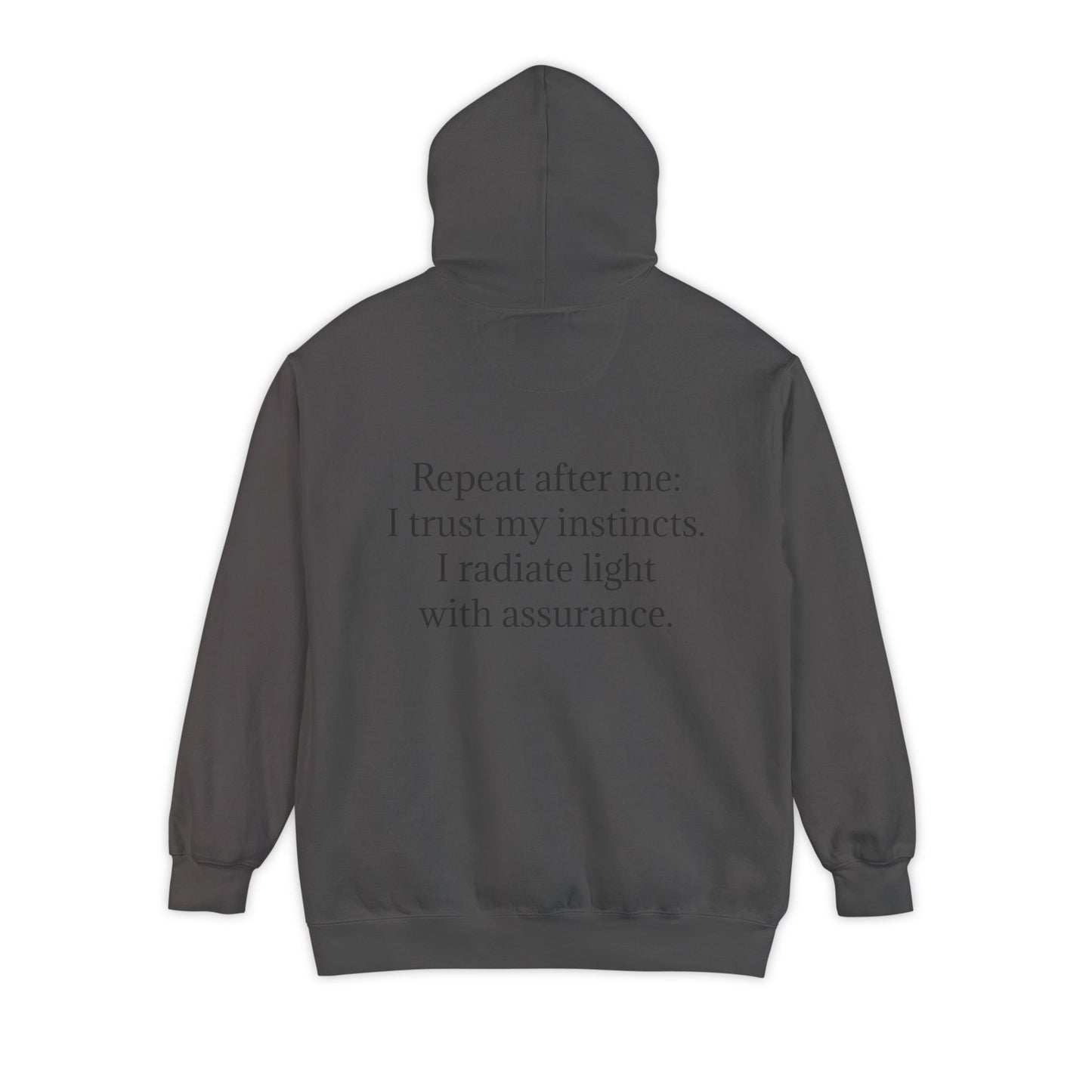 Quiet Confidence Hoodie — Minimalist Affirmation 'Trust Yourself' Jersey-Lined