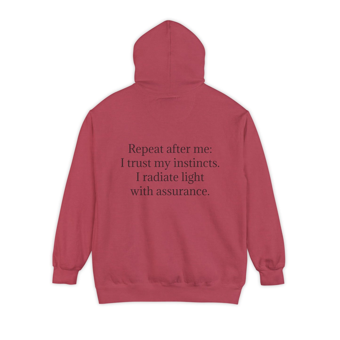 Quiet Confidence Hoodie — Minimalist Affirmation 'Trust Yourself' Jersey-Lined