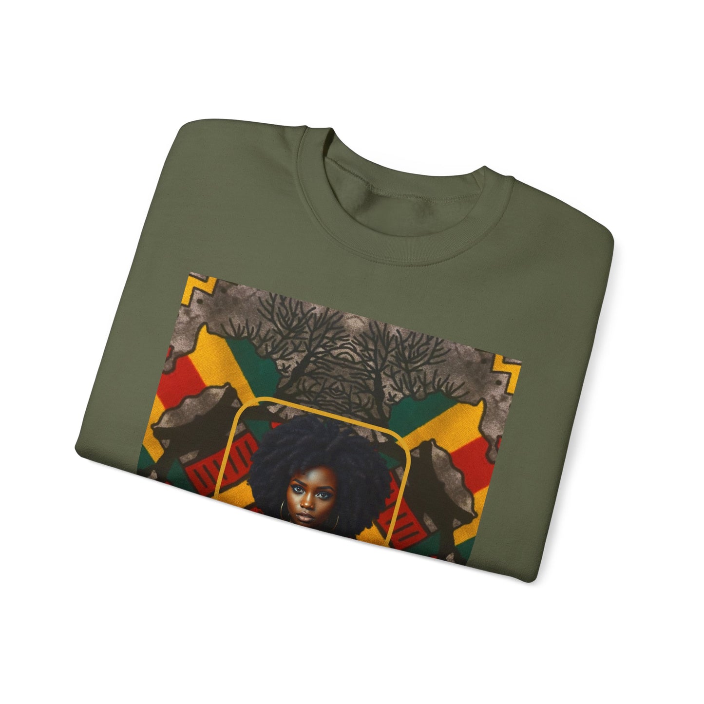 Regal Black Beauty Sweatshirt - Bold Afrocentric Empowerment Design