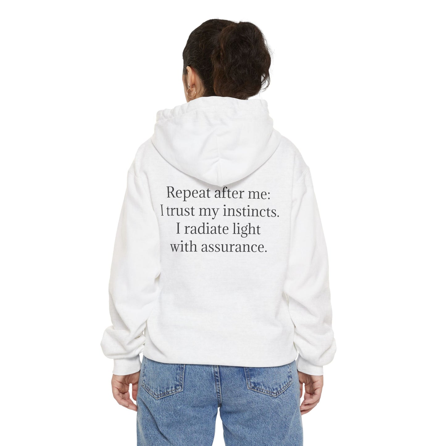 Quiet Confidence Hoodie — Minimalist Affirmation 'Trust Yourself' Jersey-Lined