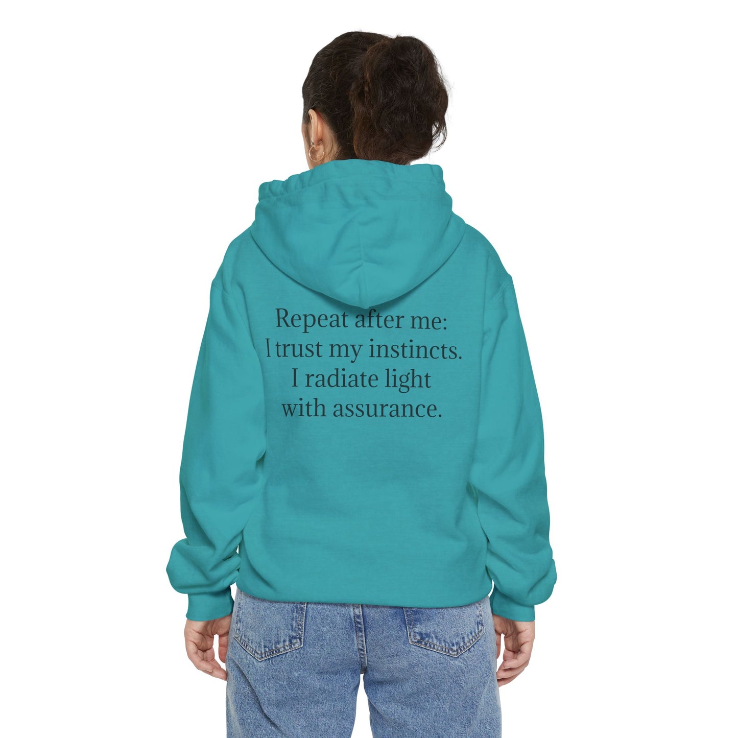 Quiet Confidence Hoodie — Minimalist Affirmation 'Trust Yourself' Jersey-Lined
