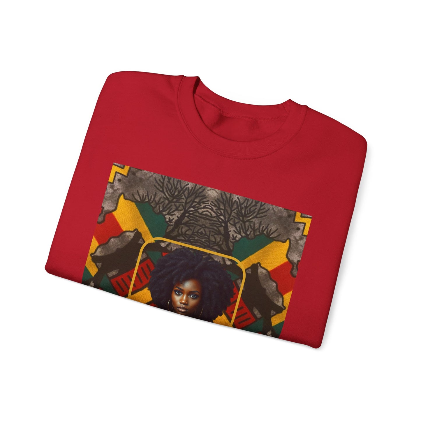 Regal Black Beauty Sweatshirt - Bold Afrocentric Empowerment Design