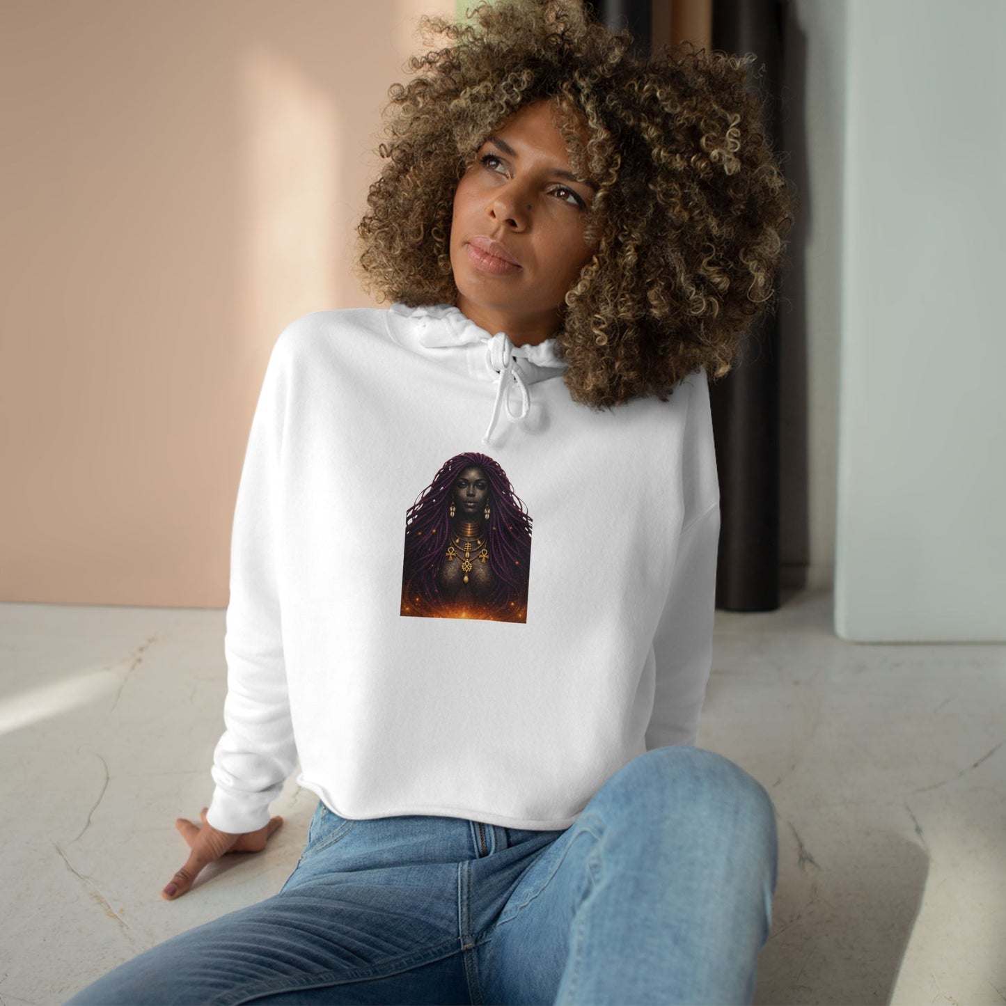 Quiet Confidence Crop Hoodie — Minimalist Affirmation 'Trust Yourself'
