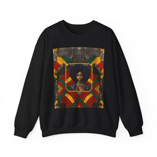 Regal Black Beauty Sweatshirt - Bold Afrocentric Empowerment Design
