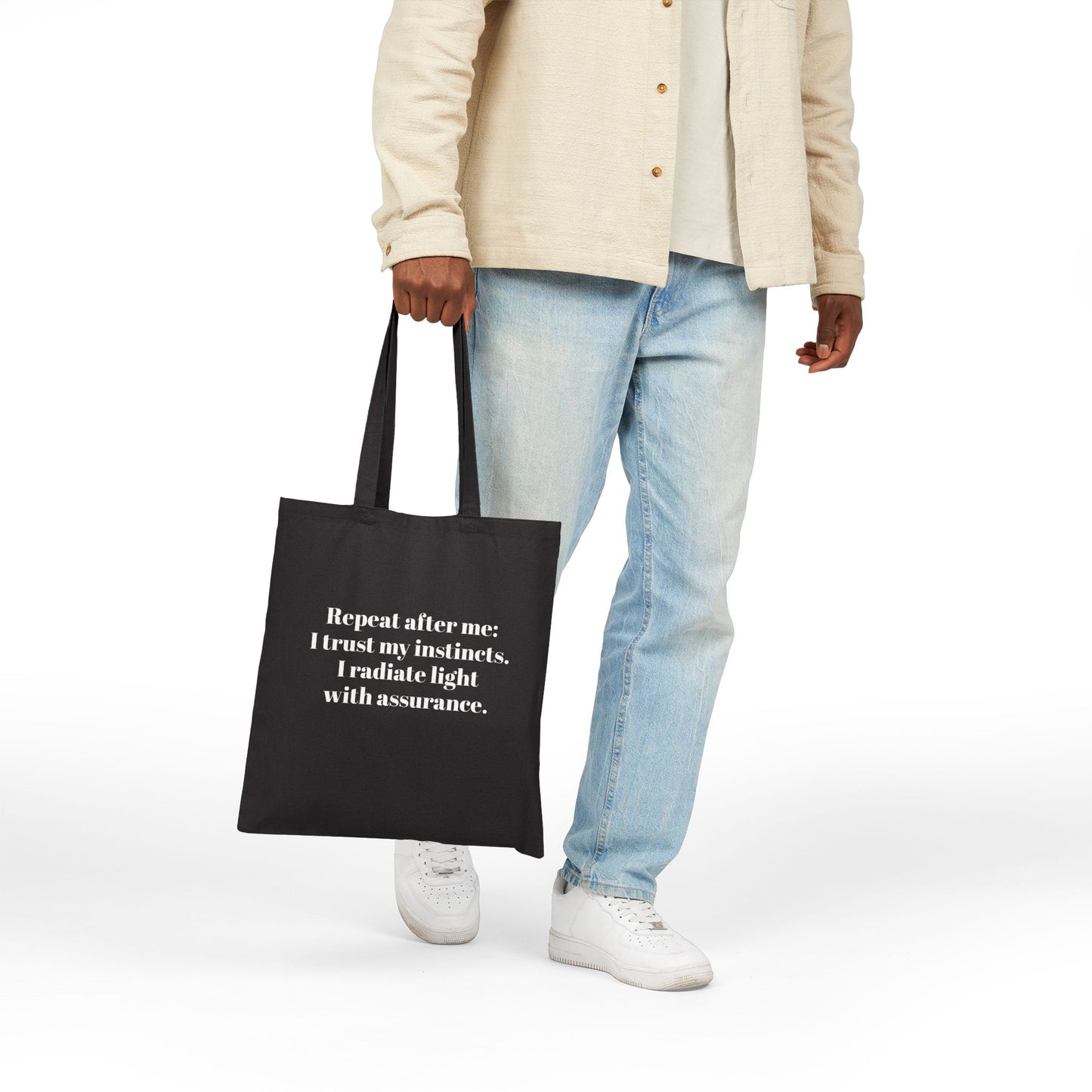 Presence Brings Calm Tote Bag — Canvas Journal & Wellness Carry-All