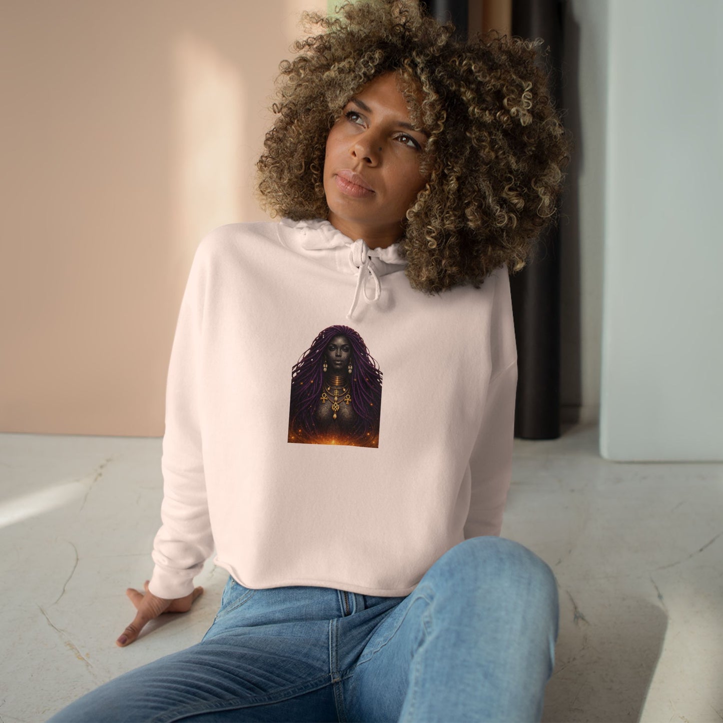 Quiet Confidence Crop Hoodie — Minimalist Affirmation 'Trust Yourself'