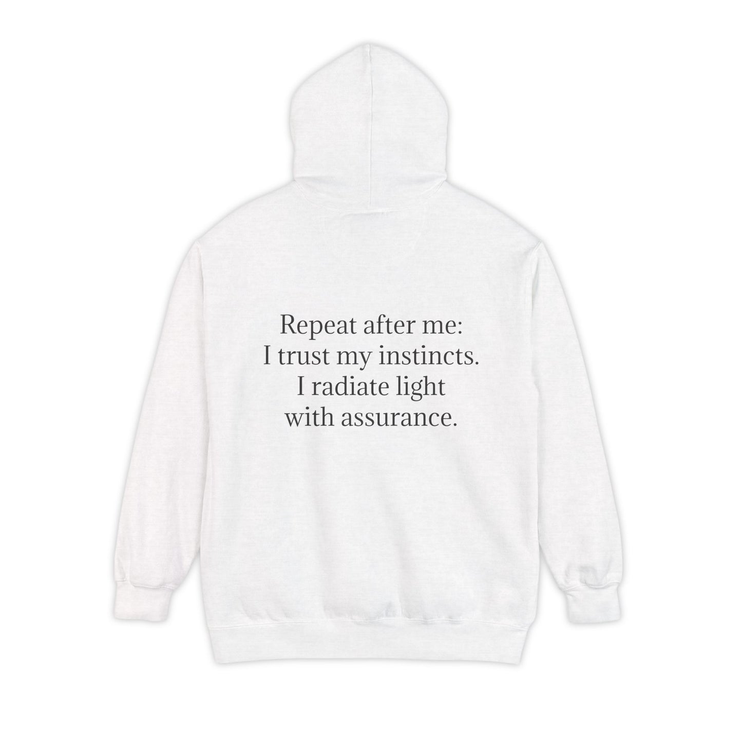 Quiet Confidence Hoodie — Minimalist Affirmation 'Trust Yourself' Jersey-Lined