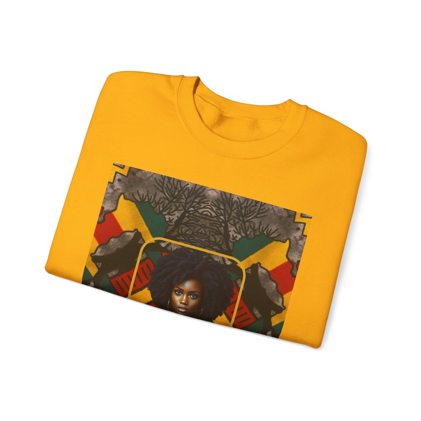 Regal Black Beauty Sweatshirt - Bold Afrocentric Empowerment Design