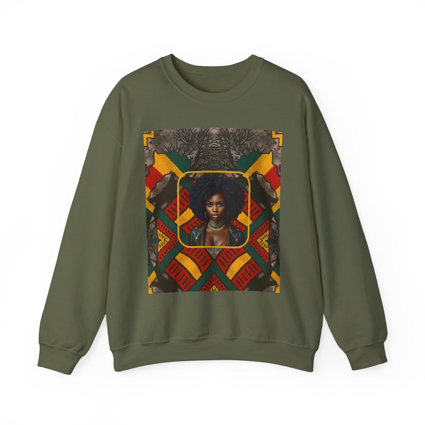 Regal Black Beauty Sweatshirt - Bold Afrocentric Empowerment Design