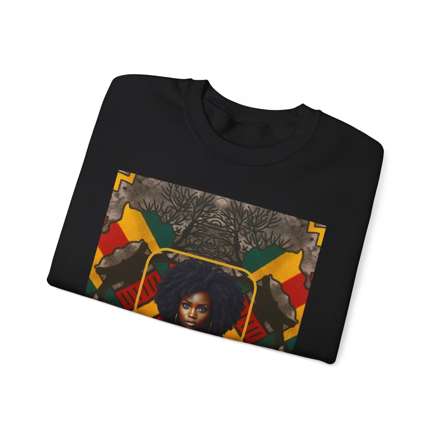 Regal Black Beauty Sweatshirt - Bold Afrocentric Empowerment Design